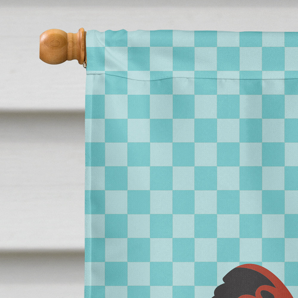 New Hampshire Red Chicken Blue Check House Flag 28x40 Porch Sleeve Pole Decorative Outside Yard Banner Artwork Wall Hanging, Polyester