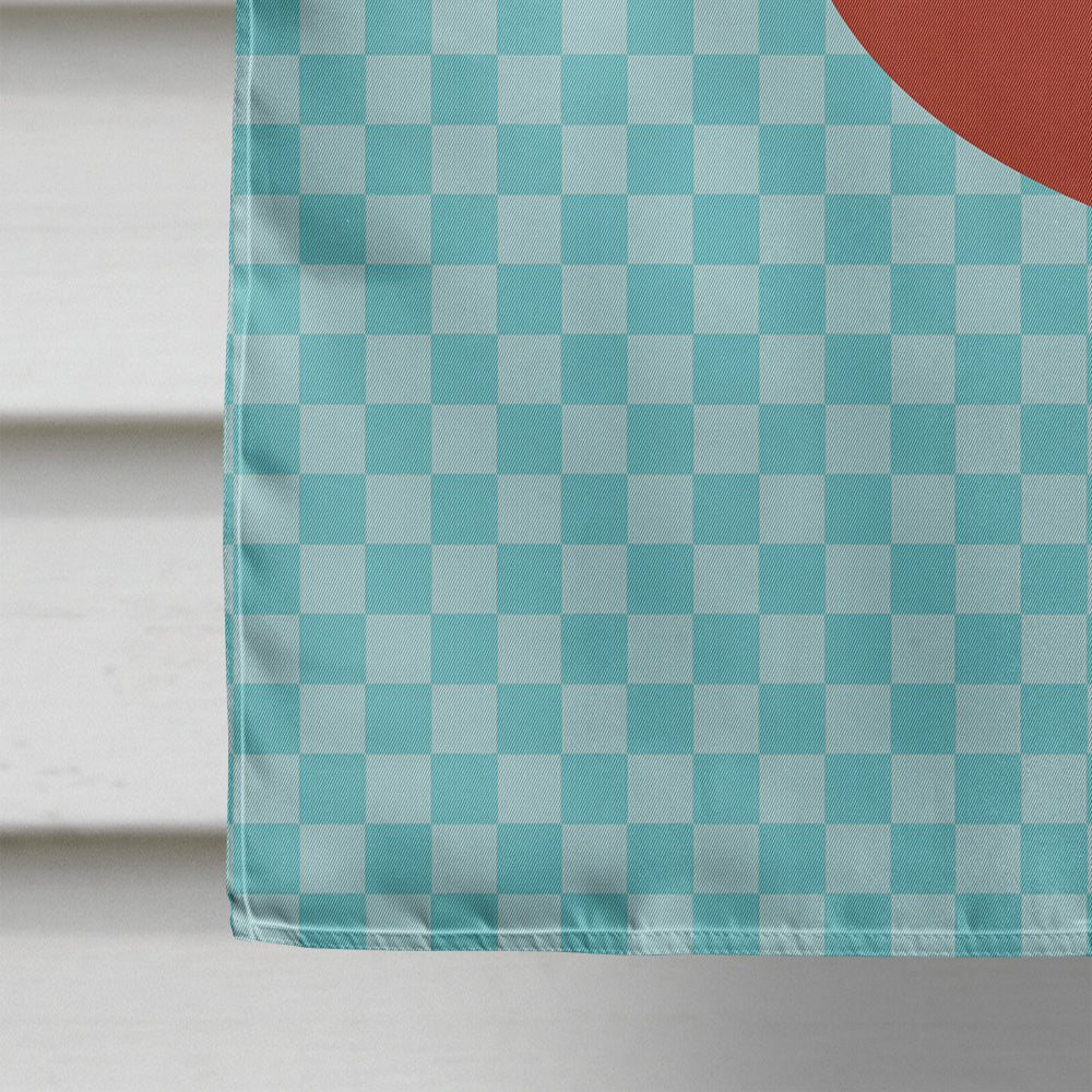 New Hampshire Red Chicken Blue Check House Flag 28x40 Porch Sleeve Pole Decorative Outside Yard Banner Artwork Wall Hanging, Polyester