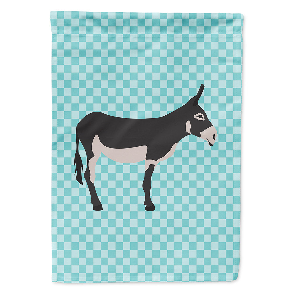American Mammoth Jack Donkey Blue Check House Flag 28x40 Porch Sleeve Pole Decorative Outside Yard Banner Artwork Wall Hanging, Polyester