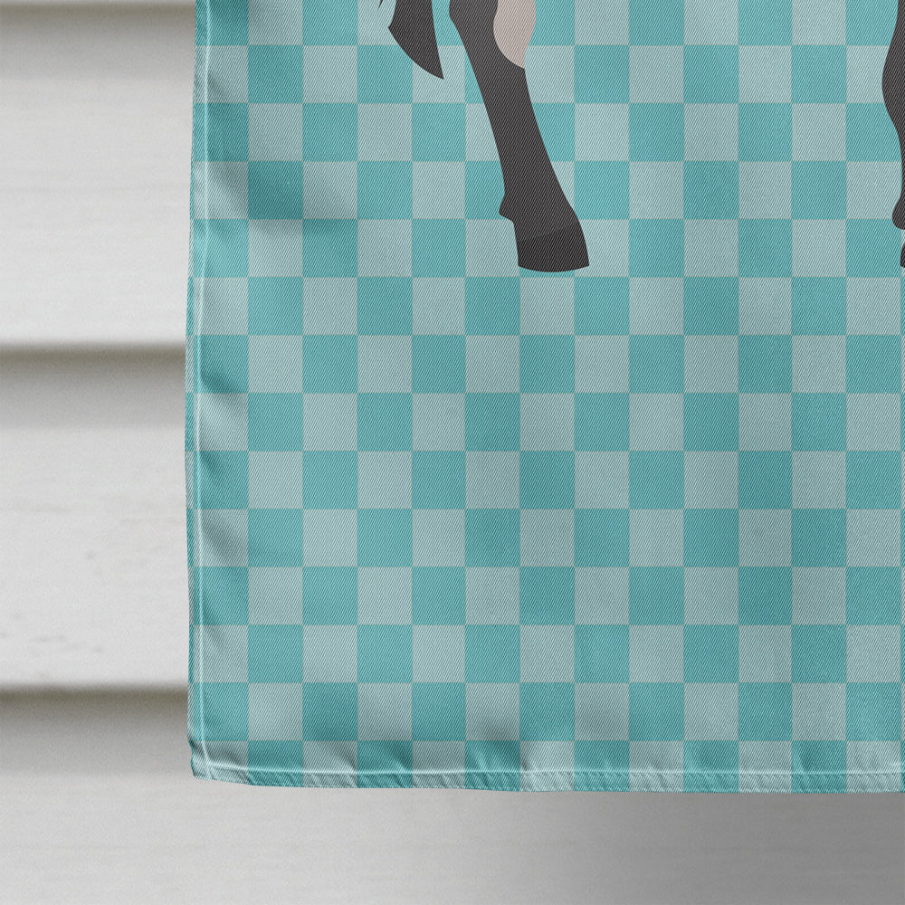 American Mammoth Jack Donkey Blue Check House Flag 28x40 Porch Sleeve Pole Decorative Outside Yard Banner Artwork Wall Hanging, Polyester