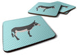 American Mammoth Jack Donkey Blue Check Foam Coasters Set of 4 Cup Coasters for Indoor Outdoor, Tabletop Protection, Anti Slip, Mouse pad Material