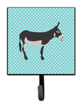 American Mammoth Jack Donkey Blue Check Leash or Key Holder Wall Hooks, Key Hooks Holder, Coat Rack Wall Mount, Coat Hooks, Hooks for Hanging Keys, Towels, Aprons, Leashes