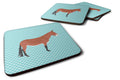 Mule Blue Check Foam Coasters Set of 4 Cup Coasters for Indoor Outdoor, Tabletop Protection, Anti Slip, Mouse pad Material