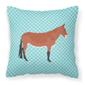 Mule Blue Check Decorative Throw Pillow 18x18 Indoor Outdoor Accent Cushion, Fabric Cover with Insert for Sofa, Bed, Porch & Living Room