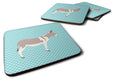 Australian Teamster Donkey Blue Check Foam Coasters Set of 4 Cup Coasters for Indoor Outdoor, Tabletop Protection, Anti Slip, Mouse pad Material