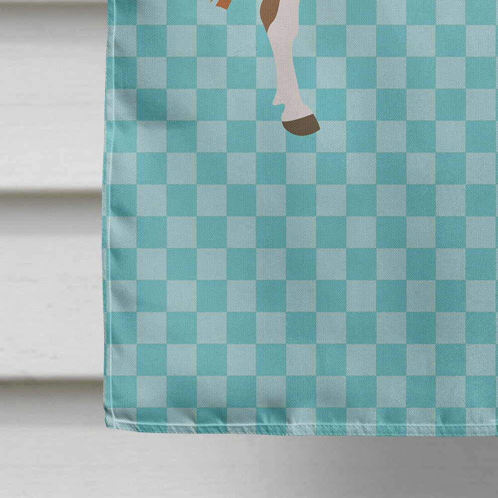 Miniature Mediterranian Donkey Blue Check House Flag 28x40 Porch Sleeve Pole Decorative Outside Yard Banner Artwork Wall Hanging, Polyester