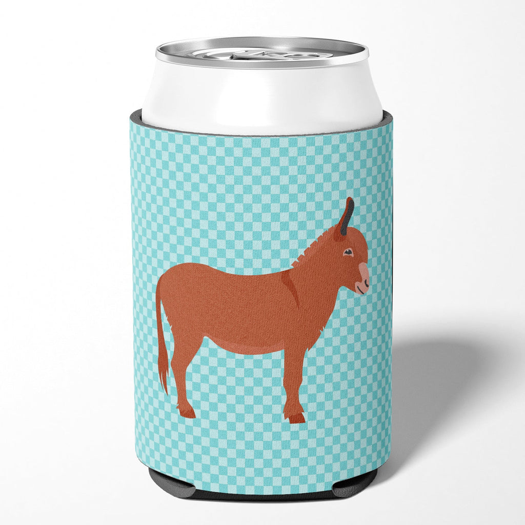 Irish Donkey Blue Check Can or Bottle Hugger Cooler Sleeve for Standard 12 oz Cans, Insulated Foam Beer & Soda Can Hugger Reusable
