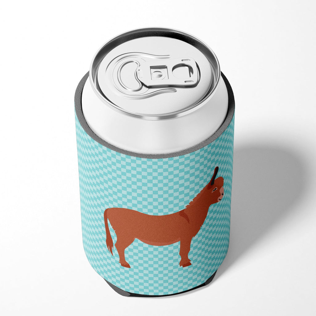Irish Donkey Blue Check Can or Bottle Hugger Cooler Sleeve for Standard 12 oz Cans, Insulated Foam Beer & Soda Can Hugger Reusable