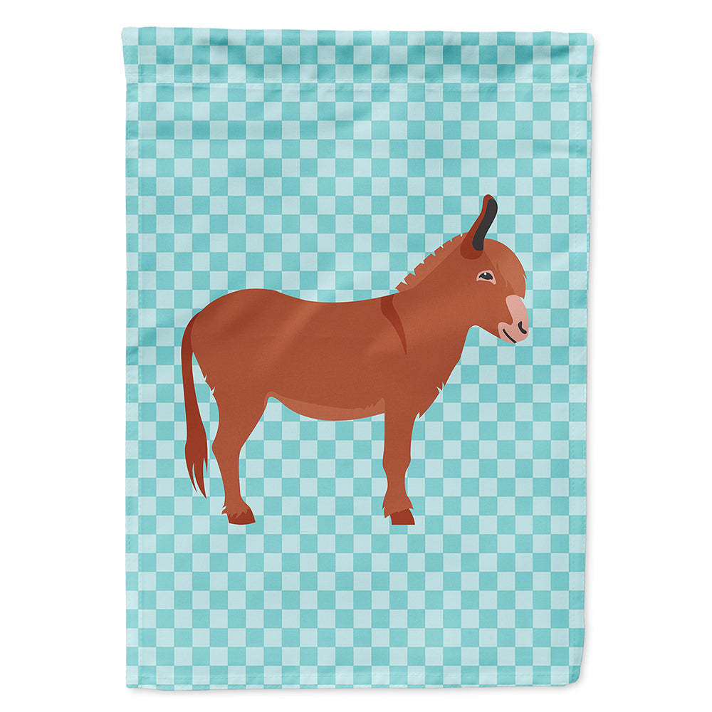 Irish Donkey Blue Check House Flag 28x40 Porch Sleeve Pole Decorative Outside Yard Banner Artwork Wall Hanging, Polyester