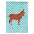 Irish Donkey Blue Check House Flag 28x40 Porch Sleeve Pole Decorative Outside Yard Banner Artwork Wall Hanging, Polyester