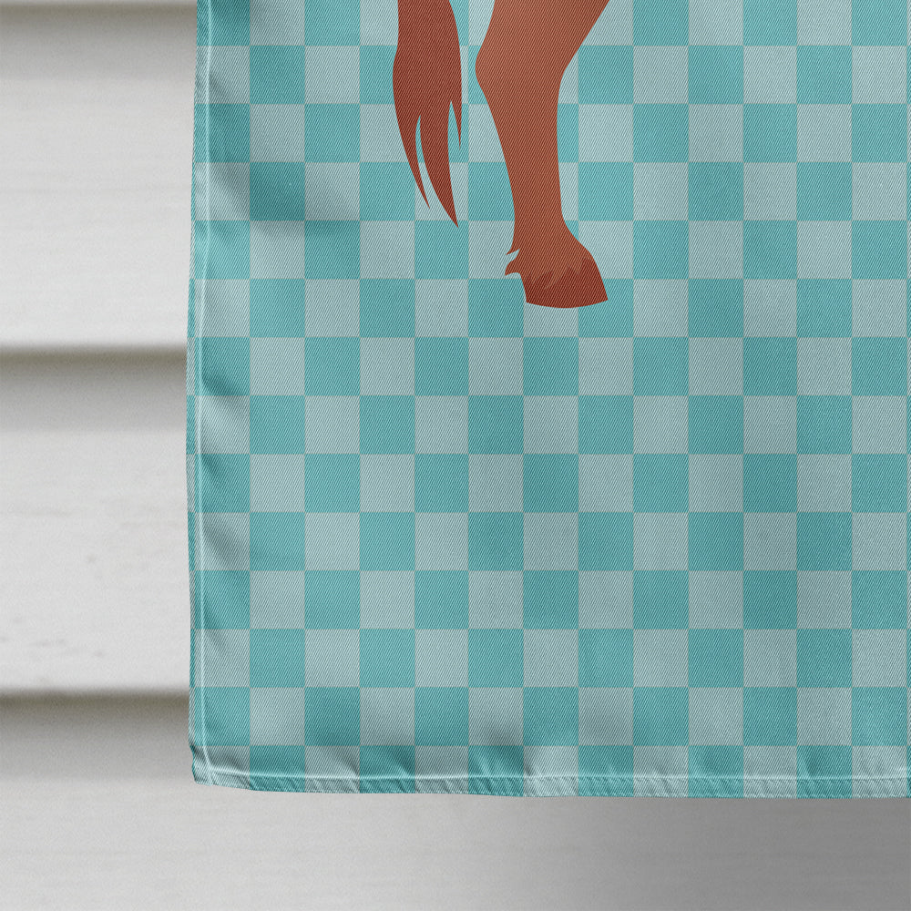 Irish Donkey Blue Check House Flag 28x40 Porch Sleeve Pole Decorative Outside Yard Banner Artwork Wall Hanging, Polyester