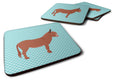 Irish Donkey Blue Check Foam Coasters Set of 4 Cup Coasters for Indoor Outdoor, Tabletop Protection, Anti Slip, Mouse pad Material