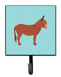 Irish Donkey Blue Check Leash or Key Holder Wall Hooks, Key Hooks Holder, Coat Rack Wall Mount, Coat Hooks, Hooks for Hanging Keys, Towels, Aprons, Leashes