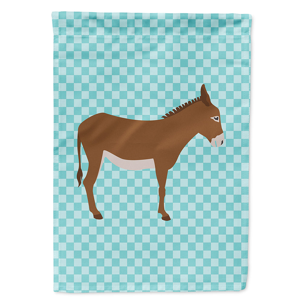 Cotentin Donkey Blue Check House Flag 28x40 Porch Sleeve Pole Decorative Outside Yard Banner Artwork Wall Hanging, Polyester