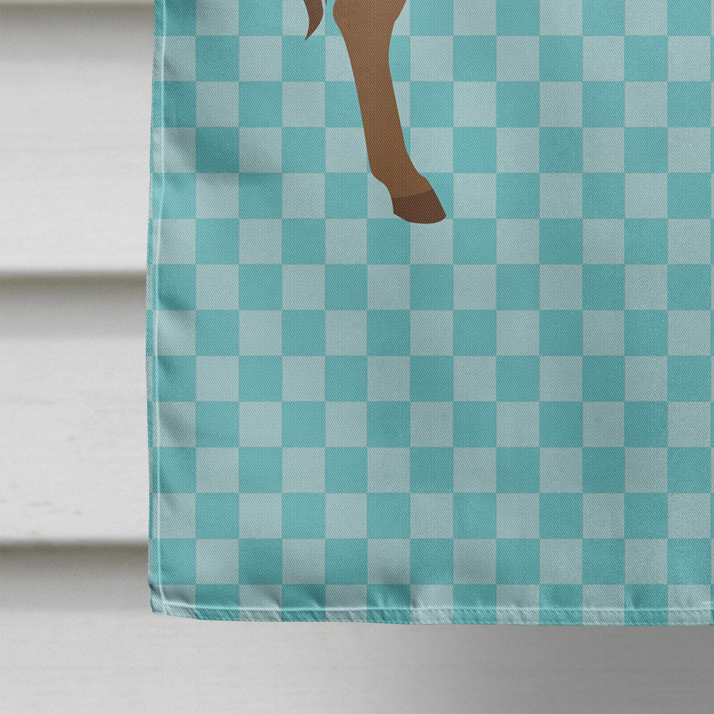Cotentin Donkey Blue Check House Flag 28x40 Porch Sleeve Pole Decorative Outside Yard Banner Artwork Wall Hanging, Polyester