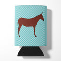 Hinny Horse Donkey Blue Check Can or Bottle Hugger Cooler Sleeve for Standard 12 oz Cans, Insulated Foam Beer & Soda Can Hugger Reusable