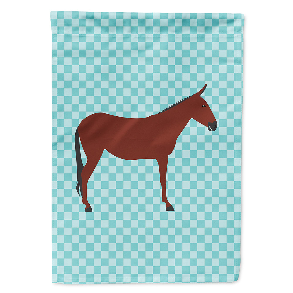 Hinny Horse Donkey Blue Check House Flag 28x40 Porch Sleeve Pole Decorative Outside Yard Banner Artwork Wall Hanging, Polyester
