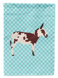 American Spotted Donkey Blue Check House Flag 28x40 Porch Sleeve Pole Decorative Outside Yard Banner Artwork Wall Hanging, Polyester