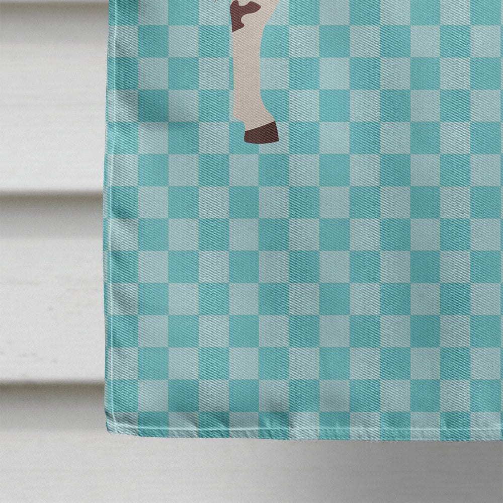 American Spotted Donkey Blue Check House Flag 28x40 Porch Sleeve Pole Decorative Outside Yard Banner Artwork Wall Hanging, Polyester