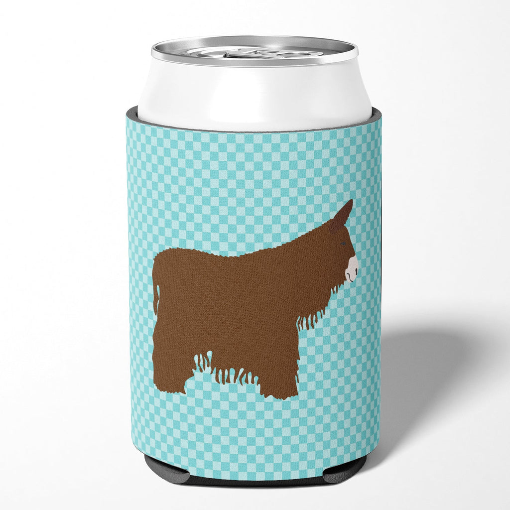 Poitou Poiteuin Donkey Blue Check Can or Bottle Hugger Cooler Sleeve for Standard 12 oz Cans, Insulated Foam Beer & Soda Can Hugger Reusable