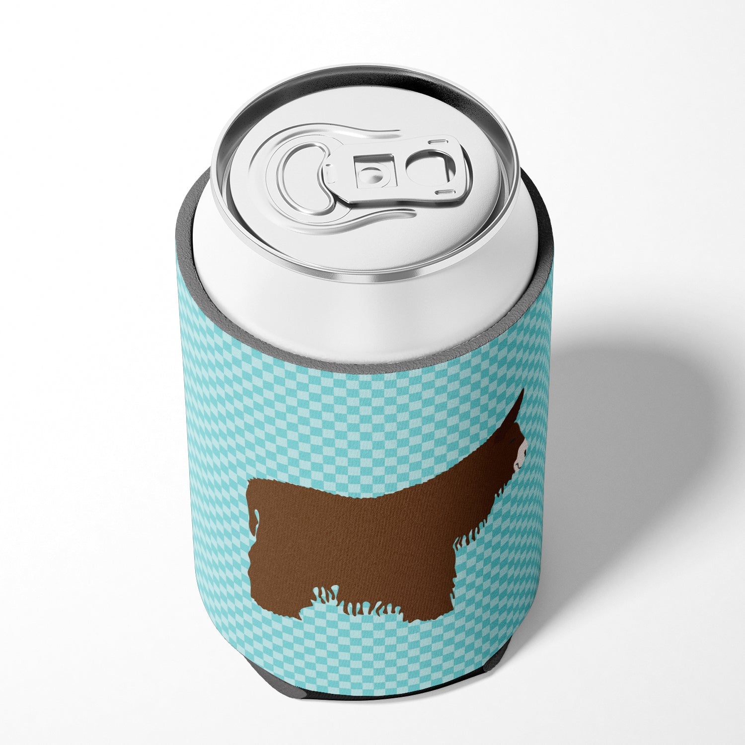 Poitou Poiteuin Donkey Blue Check Can or Bottle Hugger Cooler Sleeve for Standard 12 oz Cans, Insulated Foam Beer & Soda Can Hugger Reusable