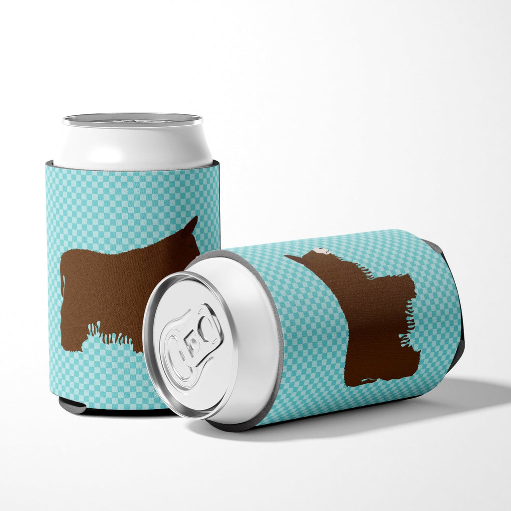 Poitou Poiteuin Donkey Blue Check Can or Bottle Hugger Cooler Sleeve for Standard 12 oz Cans, Insulated Foam Beer & Soda Can Hugger Reusable