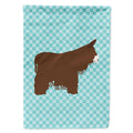 Poitou Poiteuin Donkey Blue Check House Flag 28x40 Porch Sleeve Pole Decorative Outside Yard Banner Artwork Wall Hanging, Polyester