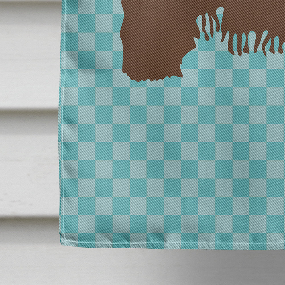 Poitou Poiteuin Donkey Blue Check House Flag 28x40 Porch Sleeve Pole Decorative Outside Yard Banner Artwork Wall Hanging, Polyester