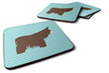 Poitou Poiteuin Donkey Blue Check Foam Coasters Set of 4 Cup Coasters for Indoor Outdoor, Tabletop Protection, Anti Slip, Mouse pad Material