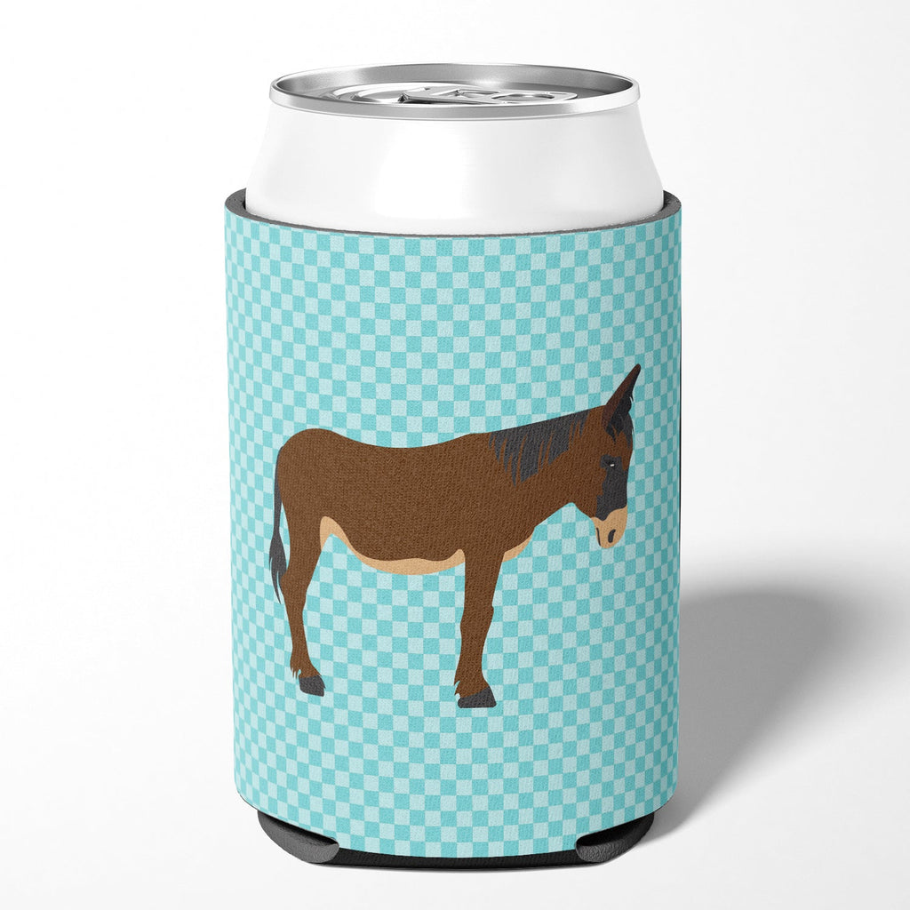Zamorano-Leones Donkey Blue Check Can or Bottle Hugger Cooler Sleeve for Standard 12 oz Cans, Insulated Foam Beer & Soda Can Hugger Reusable