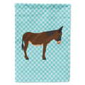 Zamorano-Leones Donkey Blue Check House Flag 28x40 Porch Sleeve Pole Decorative Outside Yard Banner Artwork Wall Hanging, Polyester