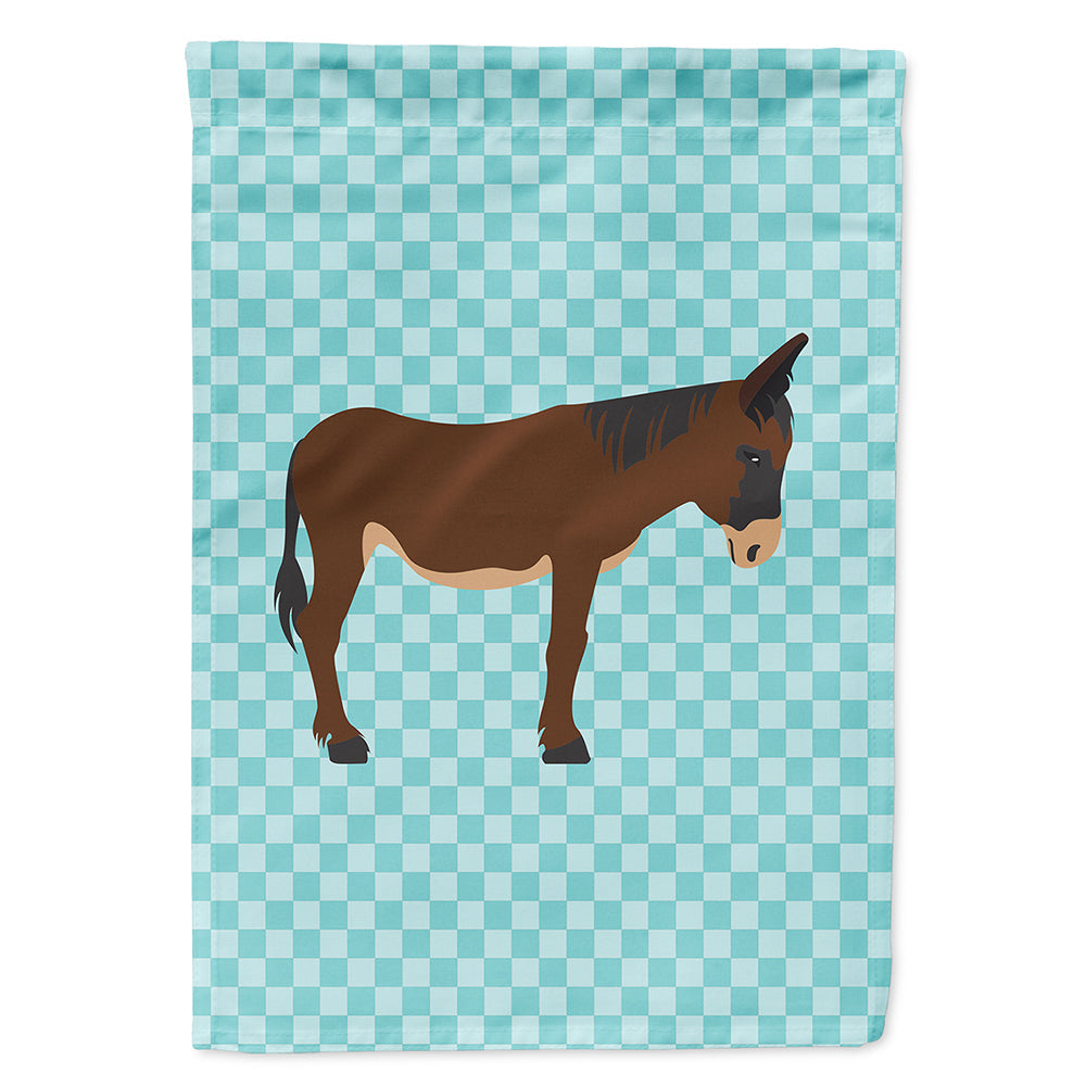 Zamorano-Leones Donkey Blue Check House Flag 28x40 Porch Sleeve Pole Decorative Outside Yard Banner Artwork Wall Hanging, Polyester