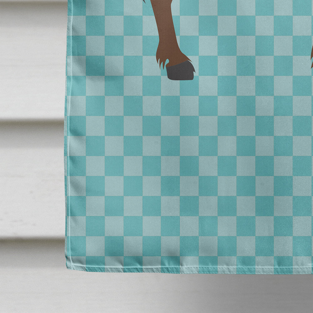 Zamorano-Leones Donkey Blue Check House Flag 28x40 Porch Sleeve Pole Decorative Outside Yard Banner Artwork Wall Hanging, Polyester