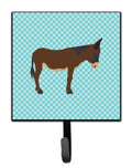 Zamorano-Leones Donkey Blue Check Leash or Key Holder Wall Hooks, Key Hooks Holder, Coat Rack Wall Mount, Coat Hooks, Hooks for Hanging Keys, Towels, Aprons, Leashes