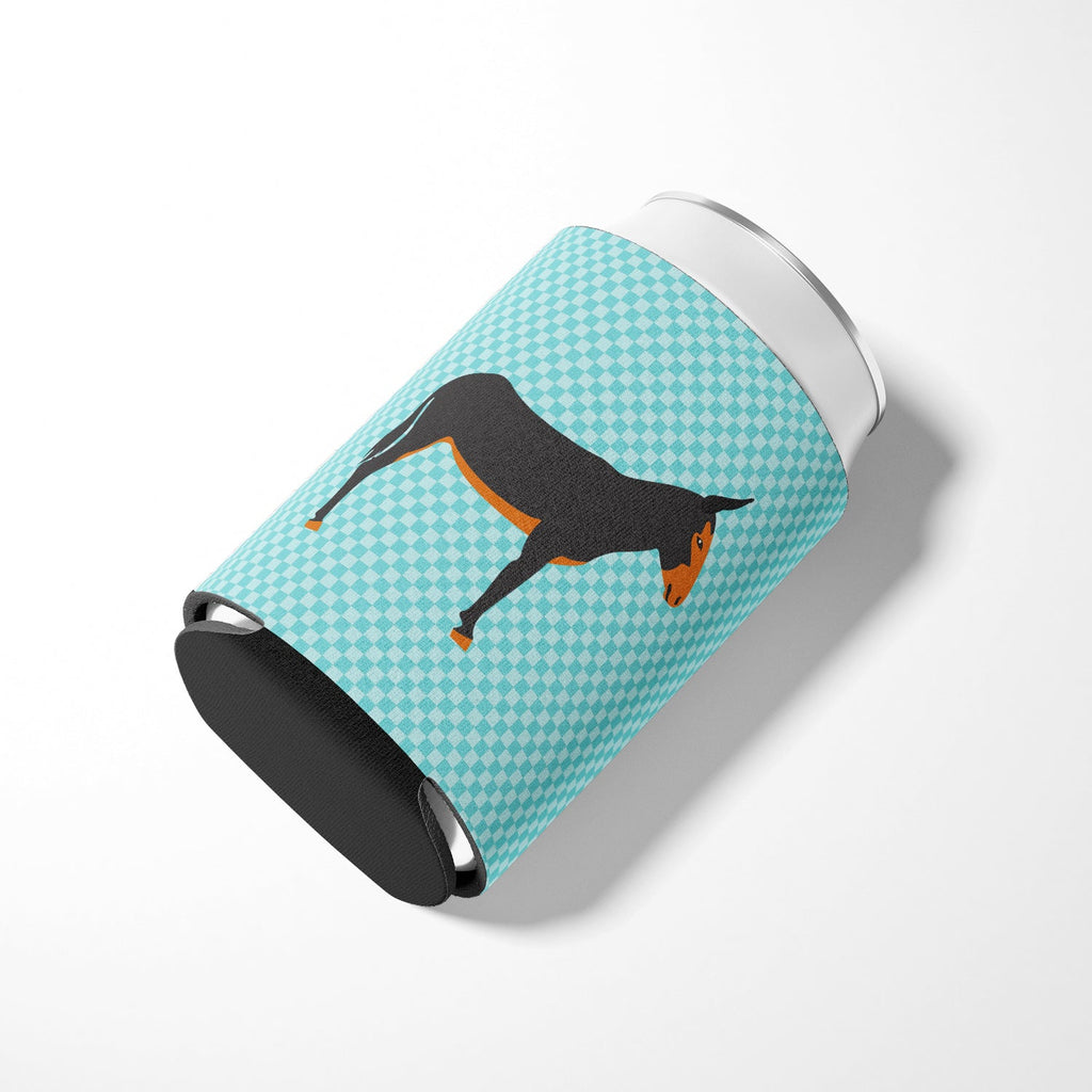 Catalan Donkey Blue Check Can or Bottle Hugger Cooler Sleeve for Standard 12 oz Cans, Insulated Foam Beer & Soda Can Hugger Reusable