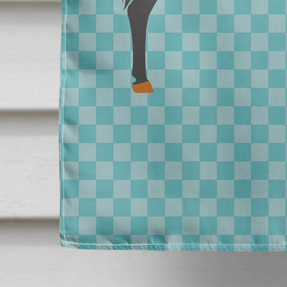 Catalan Donkey Blue Check House Flag 28x40 Porch Sleeve Pole Decorative Outside Yard Banner Artwork Wall Hanging, Polyester
