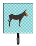 Catalan Donkey Blue Check Leash or Key Holder Wall Hooks, Key Hooks Holder, Coat Rack Wall Mount, Coat Hooks, Hooks for Hanging Keys, Towels, Aprons, Leashes