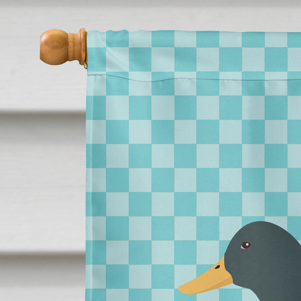 Rouen Duck Blue Check House Flag 28x40 Porch Sleeve Pole Decorative Outside Yard Banner Artwork Wall Hanging, Polyester