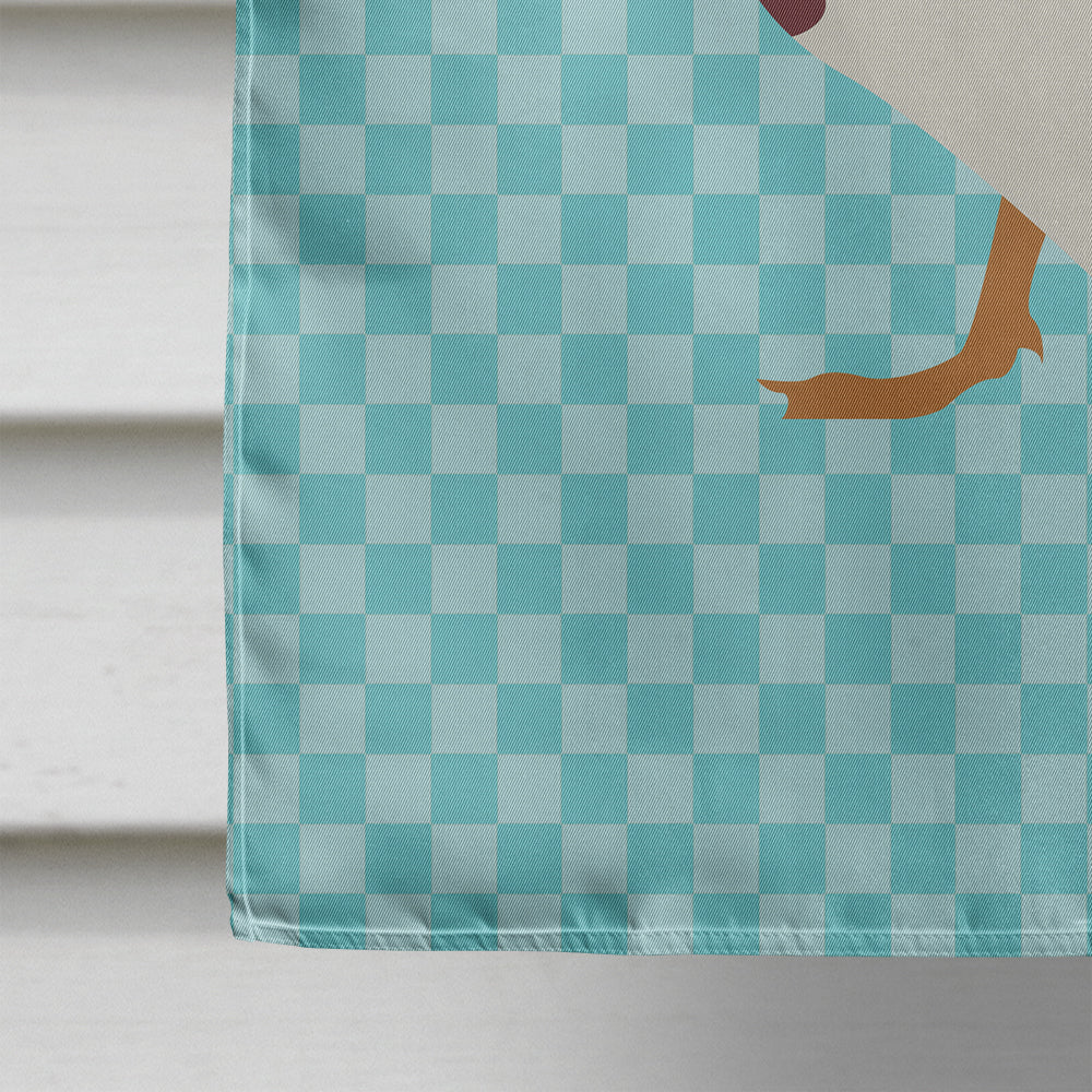 Rouen Duck Blue Check House Flag 28x40 Porch Sleeve Pole Decorative Outside Yard Banner Artwork Wall Hanging, Polyester