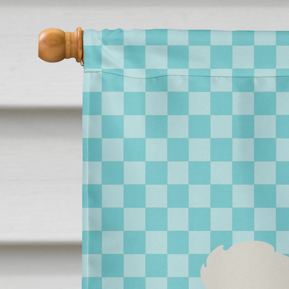 Crested Duck Blue Check House Flag 28x40 Porch Sleeve Pole Decorative Outside Yard Banner Artwork Wall Hanging, Polyester