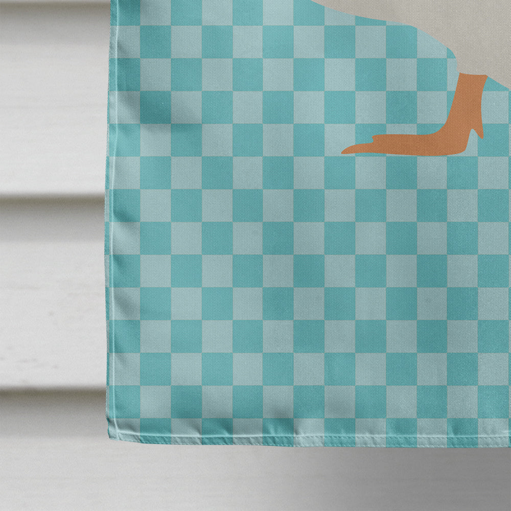 Crested Duck Blue Check House Flag 28x40 Porch Sleeve Pole Decorative Outside Yard Banner Artwork Wall Hanging, Polyester