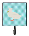 Crested Duck Blue Check Leash or Key Holder Wall Hooks, Key Hooks Holder, Coat Rack Wall Mount, Coat Hooks, Hooks for Hanging Keys, Towels, Aprons, Leashes