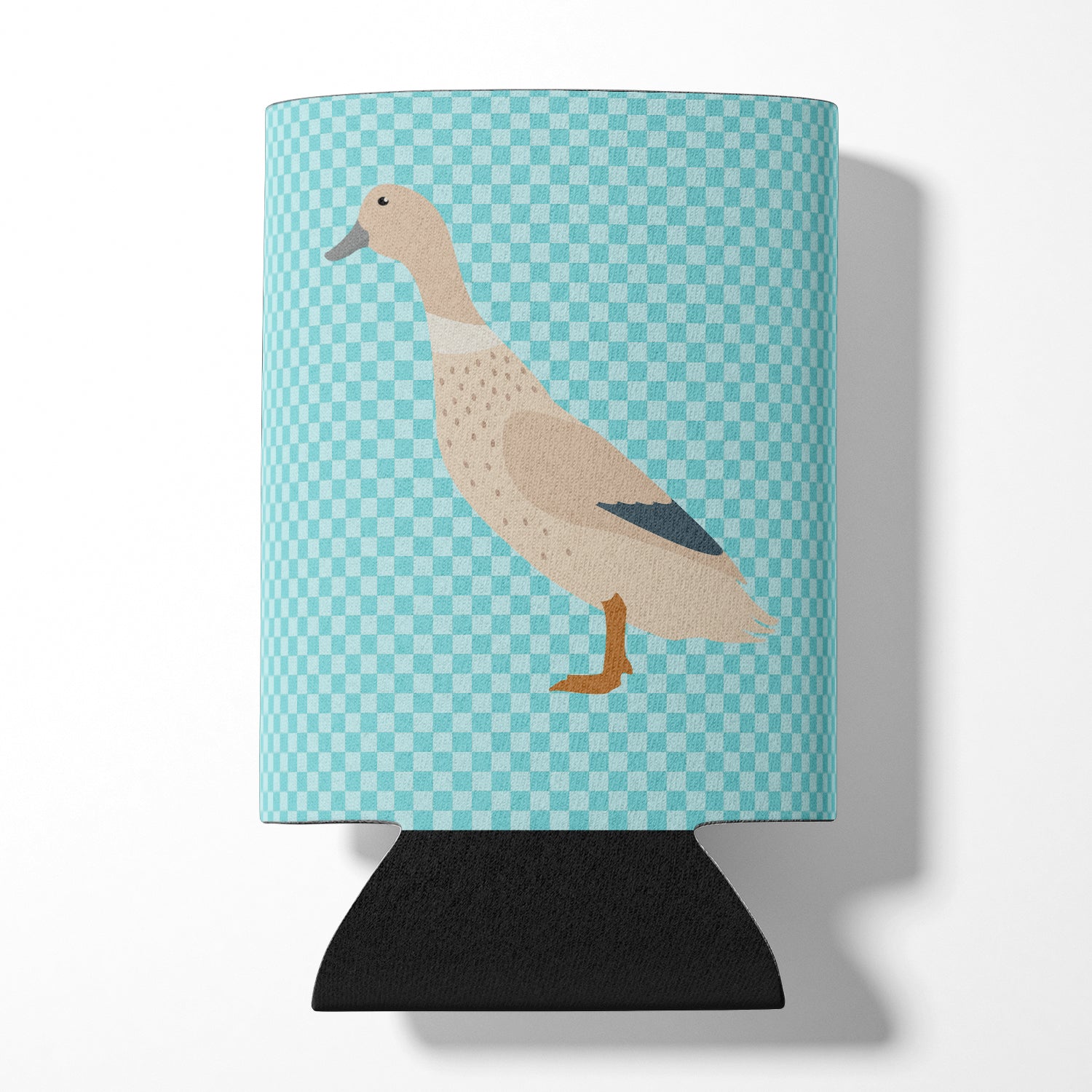 West Harlequin Duck Blue Check Can or Bottle Hugger Cooler Sleeve for Standard 12 oz Cans, Insulated Foam Beer & Soda Can Hugger Reusable