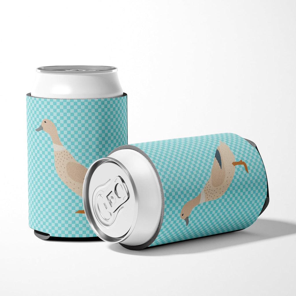 West Harlequin Duck Blue Check Can or Bottle Hugger Cooler Sleeve for Standard 12 oz Cans, Insulated Foam Beer & Soda Can Hugger Reusable