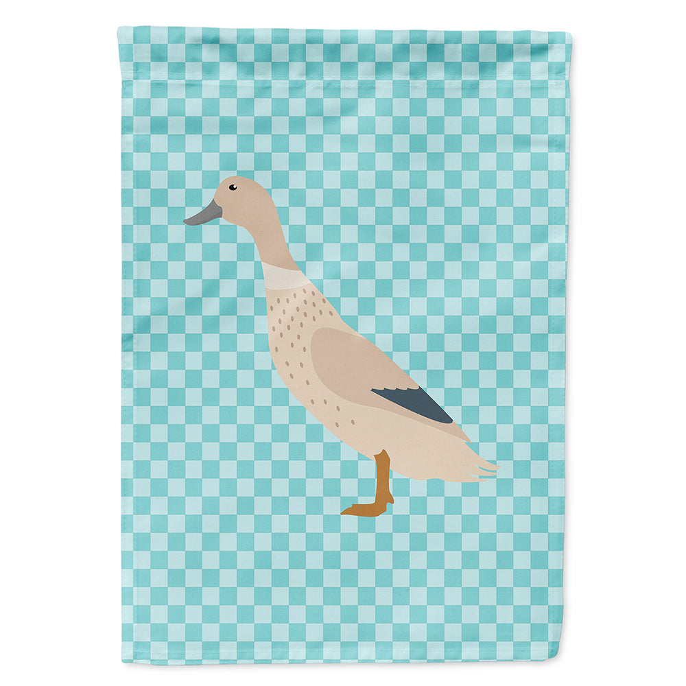 West Harlequin Duck Blue Check House Flag 28x40 Porch Sleeve Pole Decorative Outside Yard Banner Artwork Wall Hanging, Polyester