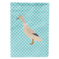 West Harlequin Duck Blue Check House Flag 28x40 Porch Sleeve Pole Decorative Outside Yard Banner Artwork Wall Hanging, Polyester