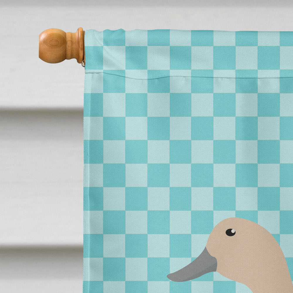 West Harlequin Duck Blue Check House Flag 28x40 Porch Sleeve Pole Decorative Outside Yard Banner Artwork Wall Hanging, Polyester
