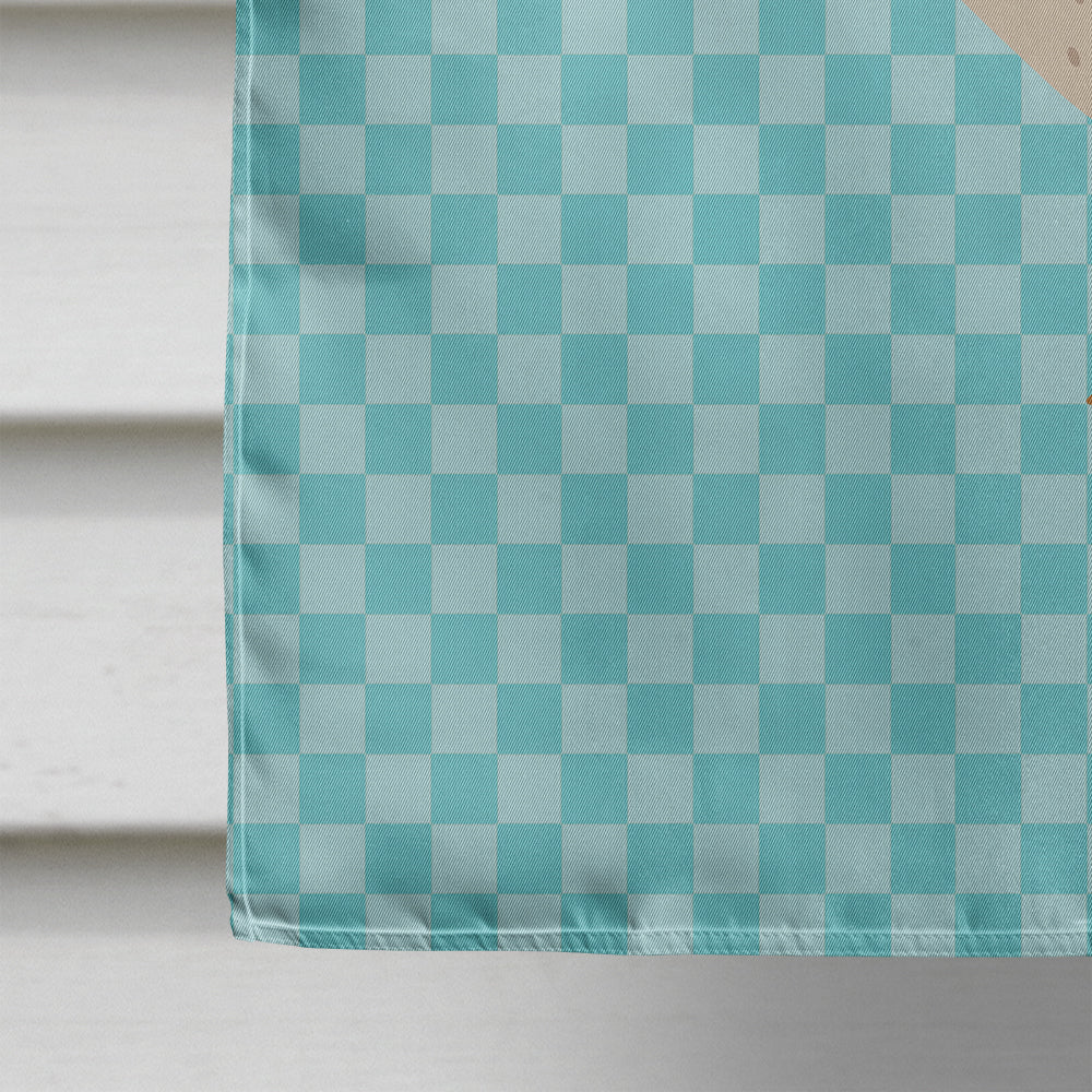 West Harlequin Duck Blue Check House Flag 28x40 Porch Sleeve Pole Decorative Outside Yard Banner Artwork Wall Hanging, Polyester