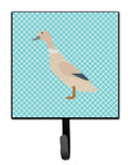 West Harlequin Duck Blue Check Leash or Key Holder Wall Hooks, Key Hooks Holder, Coat Rack Wall Mount, Coat Hooks, Hooks for Hanging Keys, Towels, Aprons, Leashes
