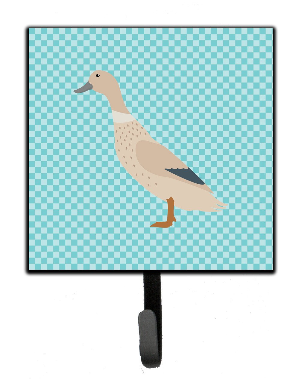 West Harlequin Duck Blue Check Leash or Key Holder Wall Hooks, Key Hooks Holder, Coat Rack Wall Mount, Coat Hooks, Hooks for Hanging Keys, Towels, Aprons, Leashes